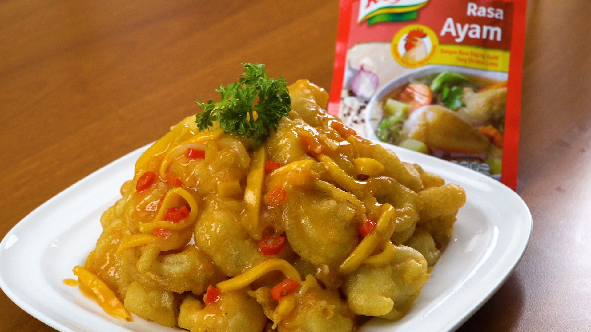 Resep Cumi Goreng Tepung Saus Mangga, Bumbu Asam Manis 