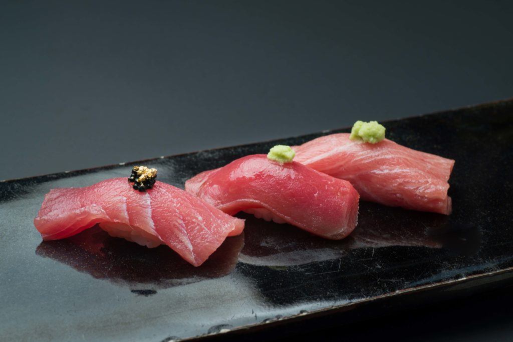 Akami, chutoro, dan otoro ikan tuna.