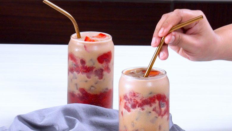 Video - Resep Strawberry Milk Tea Latte, Inspirasi Seru dari Korea Selatan
