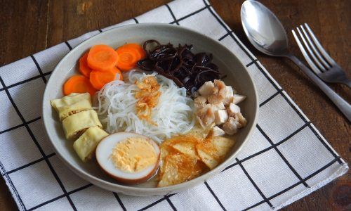 Semangkuk timlo khas Solo siap dinikmati sebagai menu sahur berkuah.